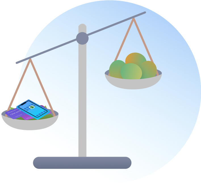 Scales balancing payments
